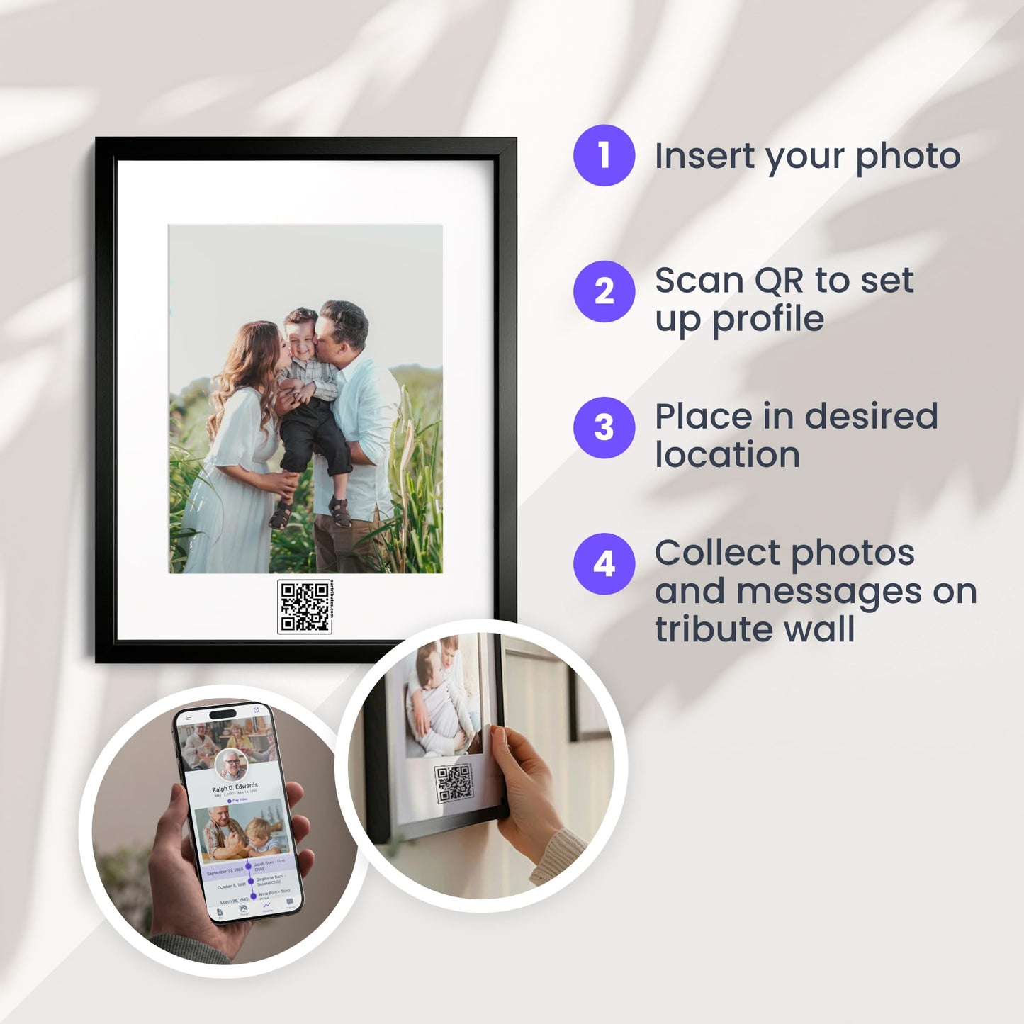 Memorial Picture Frame and QR Code Webpage