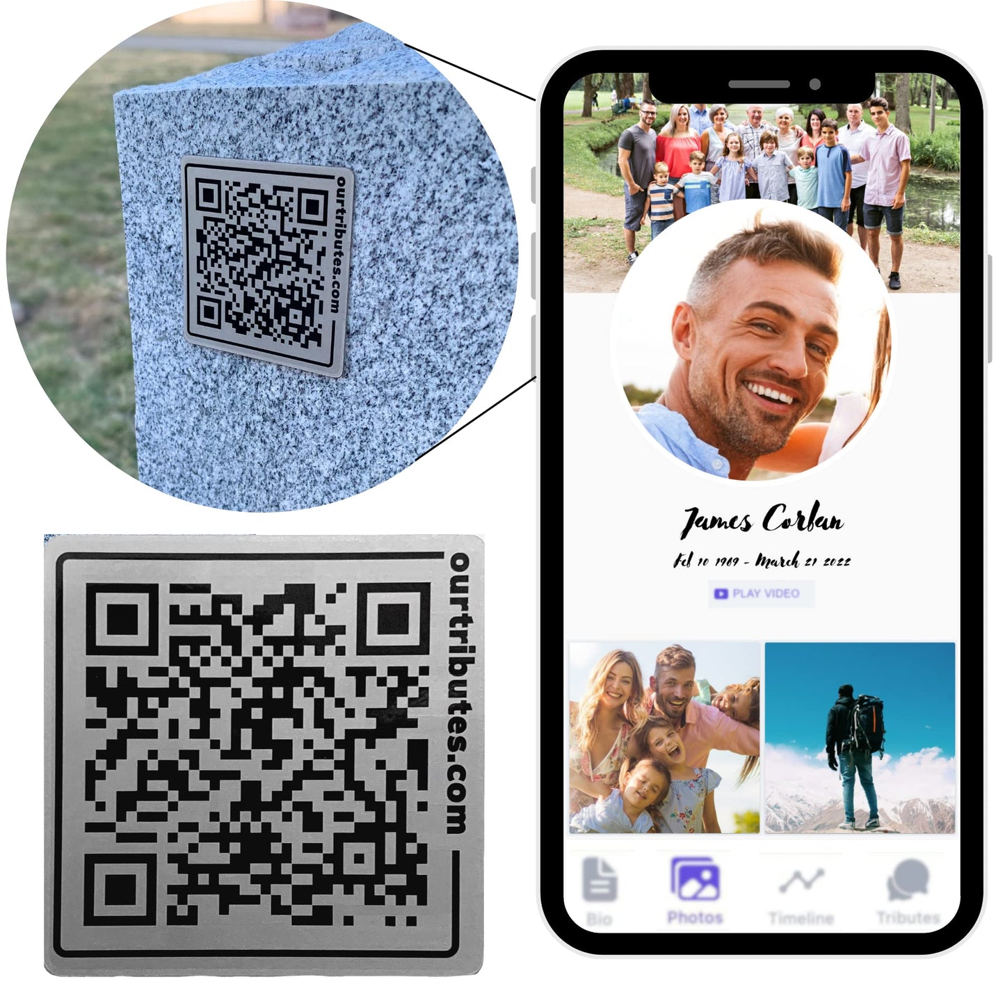 Gravestone QR Plaque and Webpage