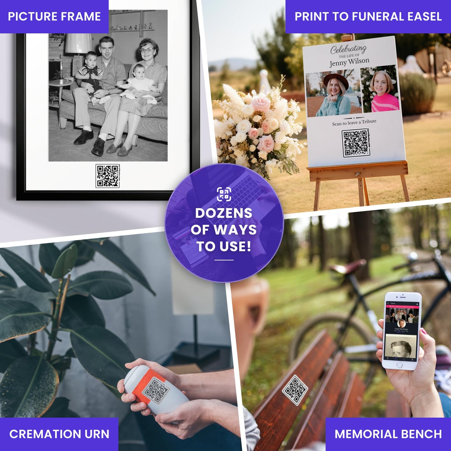 Memorial Picture Frame and QR Code Webpage