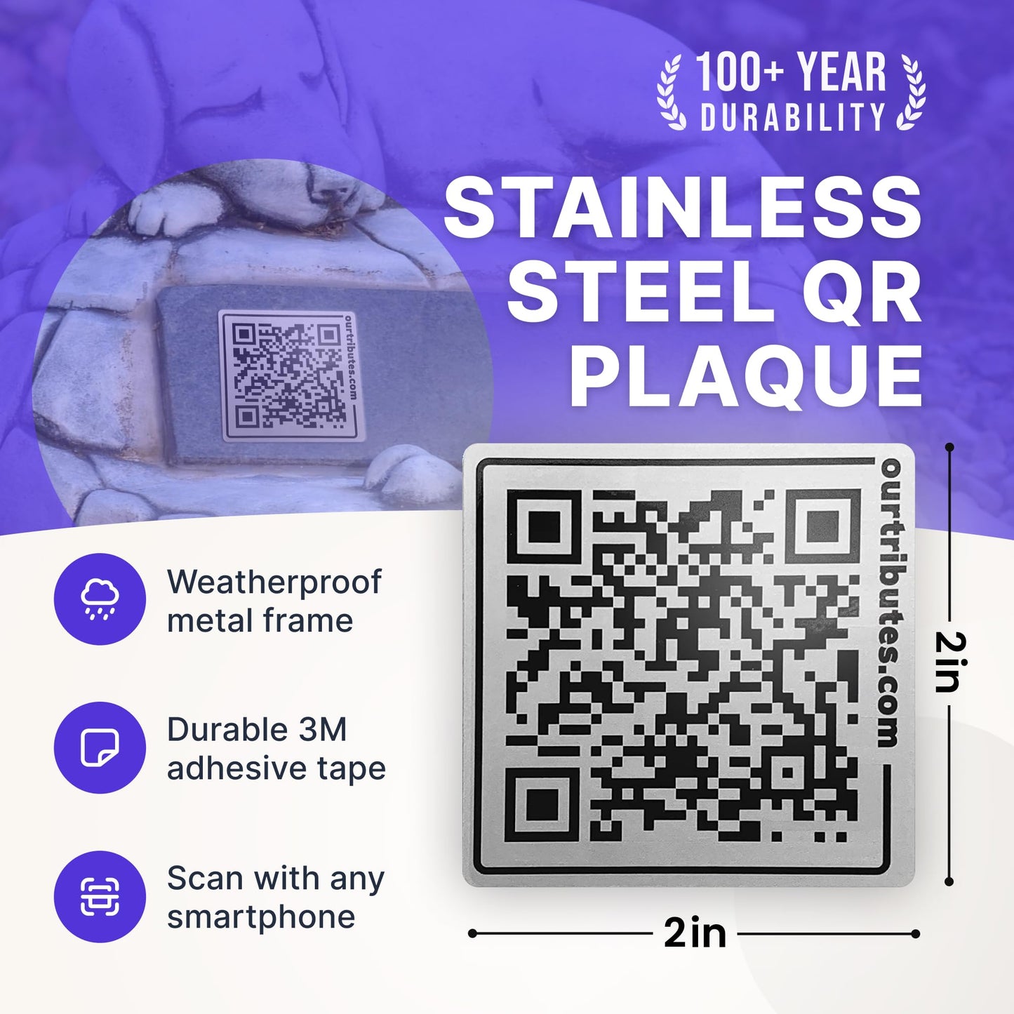 Pet Memorial Outdoor QR Plaque and Webpage