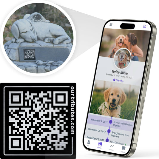 Pet Memorial Outdoor QR Plaque and Webpage