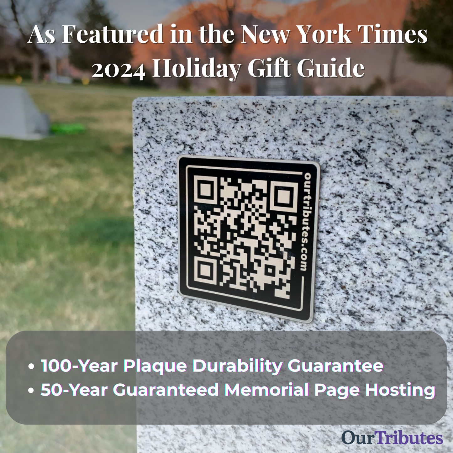 Stainless Steel QR Plaque for Cemetery Headstone